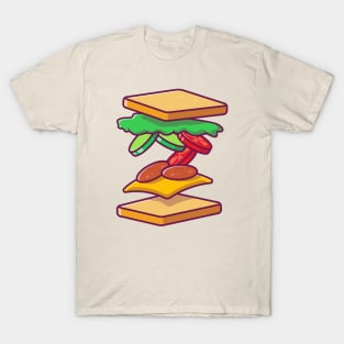 Flying Sandwich Ingredient T-Shirt